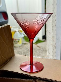 6 count palm martini plastic cups