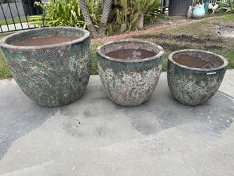 Lava Planters-Ceramic Pots($325 set of 3)