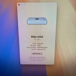 Mac Mini M1 2021/8GB RAM/256GB SSD/Keyboard/Mouse/Grade A 