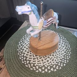 Vintage Willitts Design Carousel Horse Music Box America The Beautiful Works