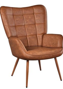 Yaheetech Faux Leather Living Room Accent Chairs.