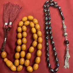 Rosary Beads, Sibha. Black Coral And Sandalus.