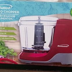 Brentwood 1.5 Cup Mini Food Chopper - Red (New/Open Box)