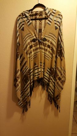 Beige Pancho cover up one size fits all unisex