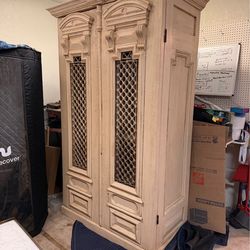 Rare Spanish Revival Hand-Carved Armoire – Architectural Statement Piece