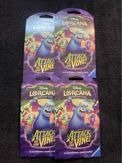 Cartas lote de 4 paquetes Lorcana Disney