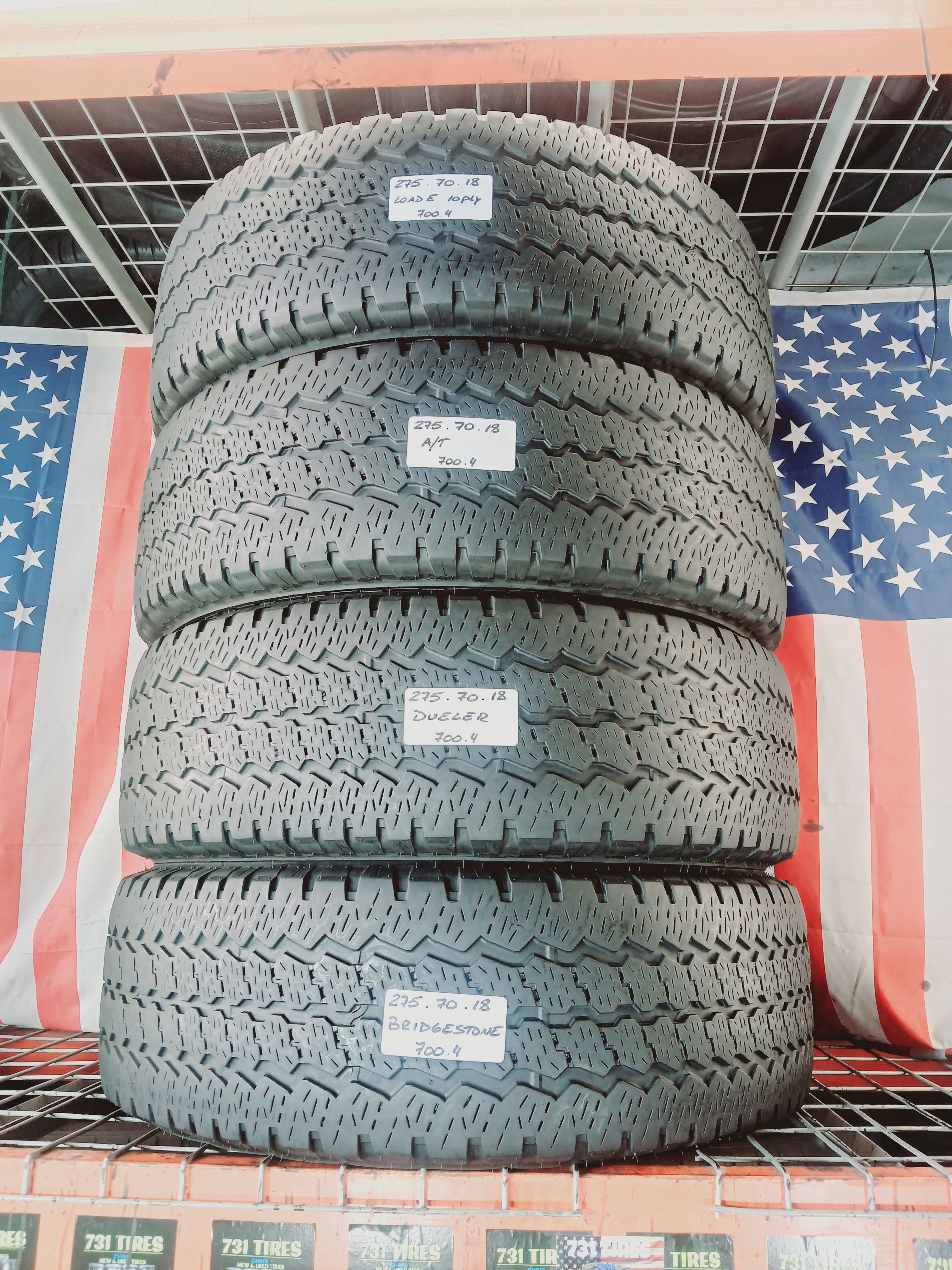 275/70R18 BRIDGESTONE DUELER A/T RH-S LOAD E 10 PLY 275 70 18 SILVERADO 2500HD 3500HD GMC SIERRA F250 F350 RAM2500 RAM3500 TUNDRA TITAN SUBURBAN 4X4