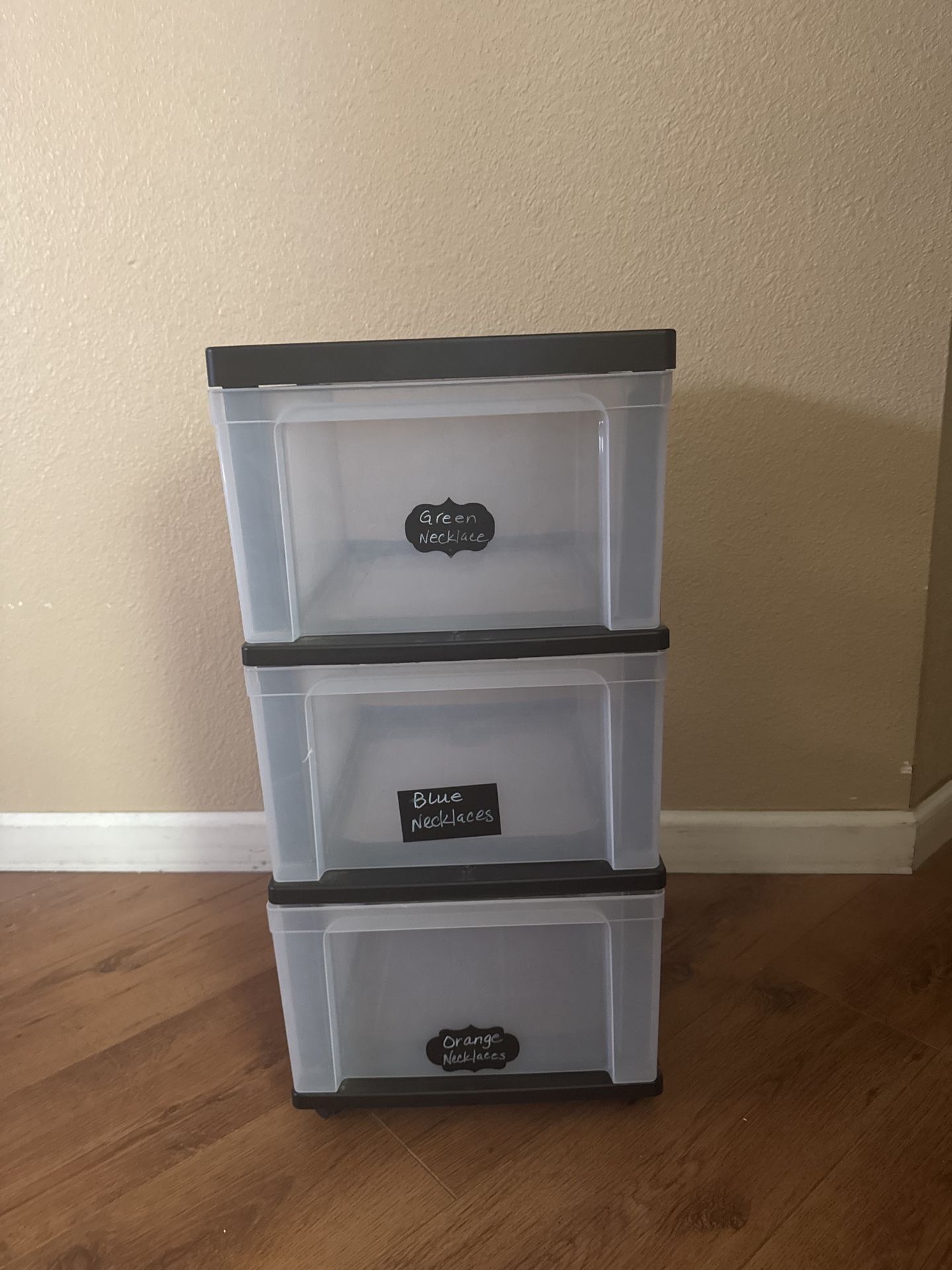 3 Drawer plastic container storage bins