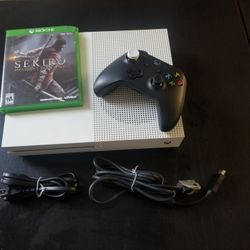 Xbox  One S. 1T  With Controller. Cables & One Game