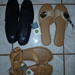 New Size 11 Flats And Sandals $6 EACH