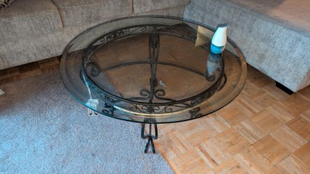2 Glass Tables - Cast Iron Base!