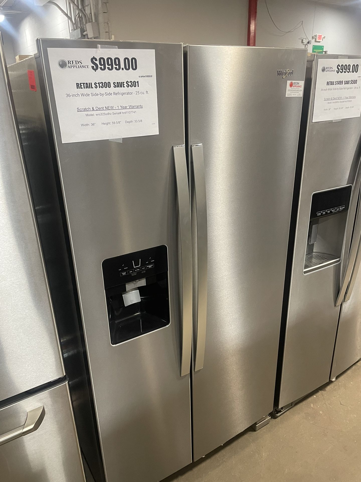Whirlpool Side By Side Refrigerator New