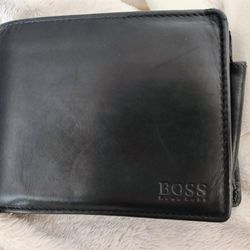 GENUINE HUGO BOSS BLACK LEATHER MEN'S WALLET
