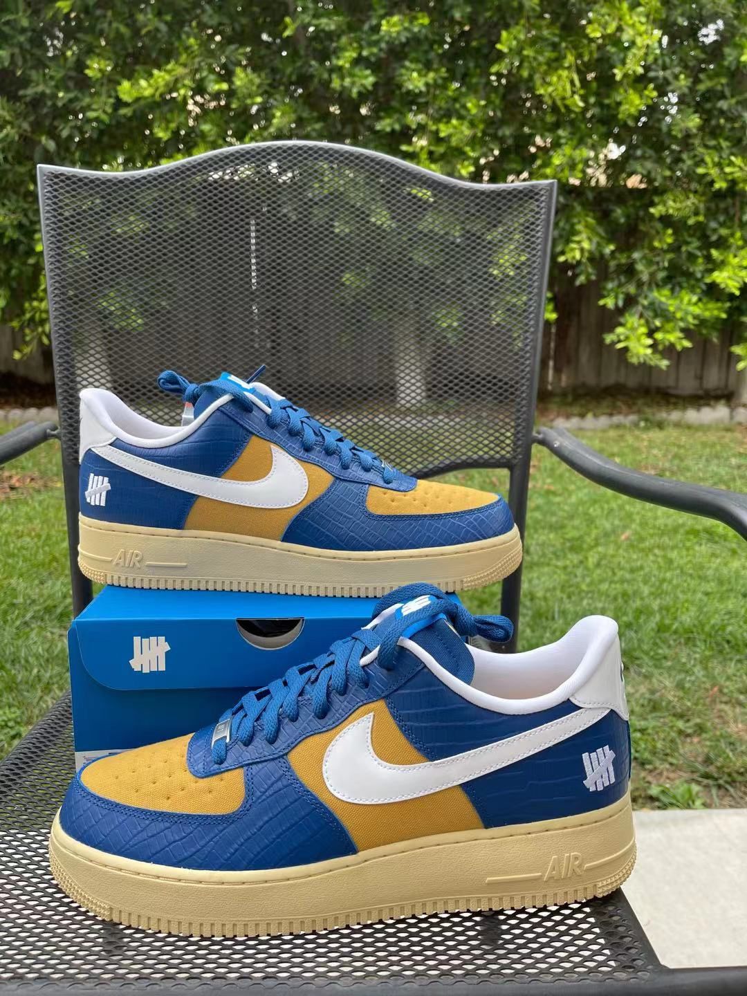 Nike Air Force Low SP Undefeated On It Blue Yellow Croc