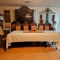 Antique Dinner Table And Chairs