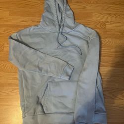 SHEIN Light Blue Pullover Hoodie S Women 100% Polyester Drawstring Pocket