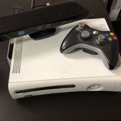 Xbox 360 with GTA5, controller and Kinect.