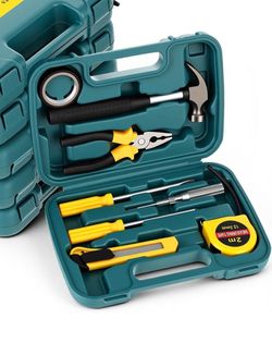NEW Household Tools Kit One Size Teal Yellow