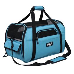 EliteField Soft-Sided Airline-Approved Dog & Cat Carrier Bag, Sky Blue, 17-in