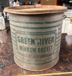 Vintage Green River Minnow Bait Bucket