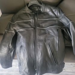 Wilson's Black Leather Motorcycle Jacket