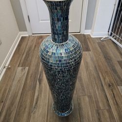 Decorative Blue Vase - 39"