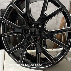 26” Wheels Rims Tires Sensors Lugs Locks Mounted Balanced