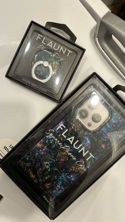 Flaunt Black iPhone 13 Pro phone case & phone ring