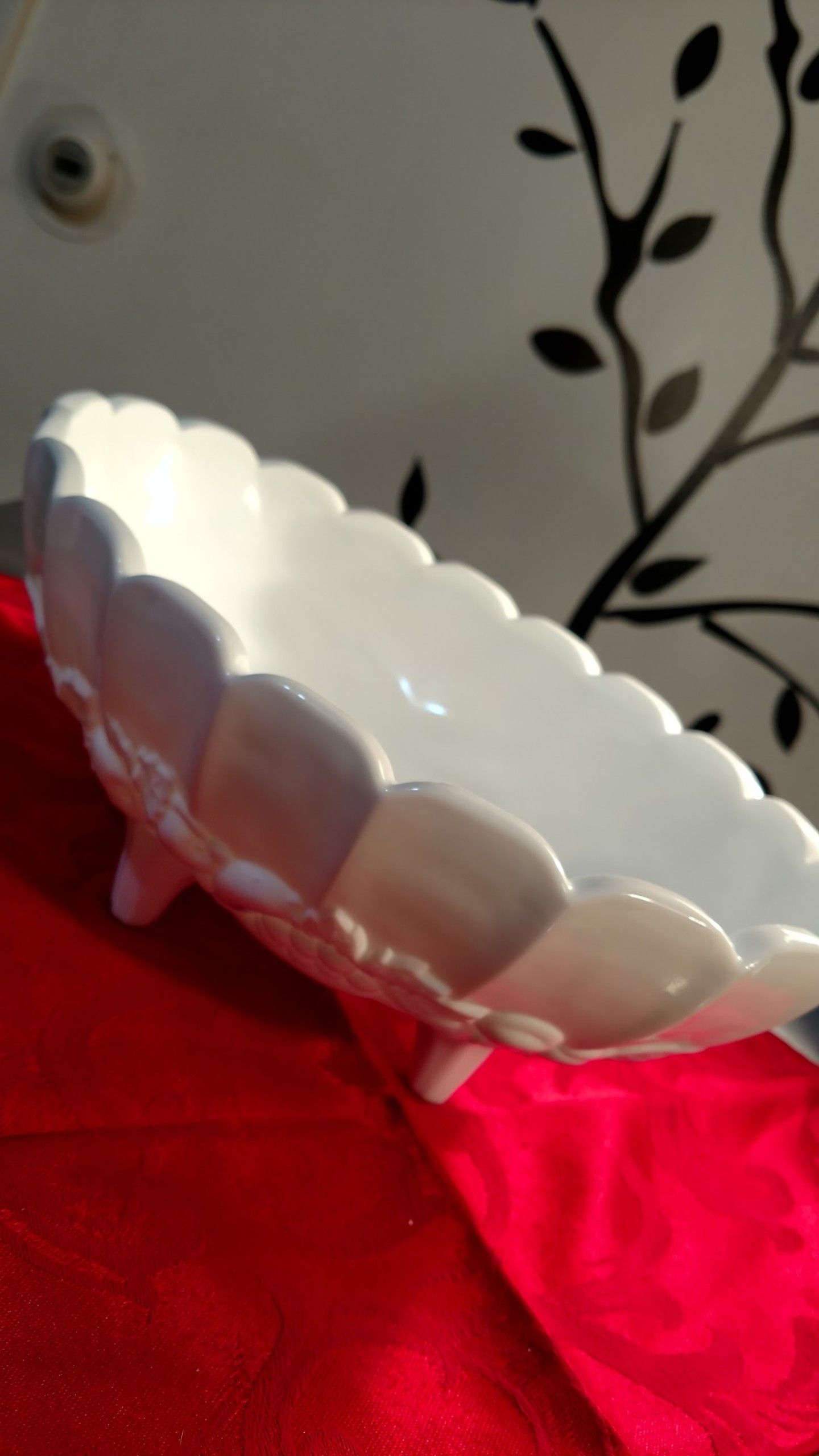 Vintage Milk Glass Footed Bowl
