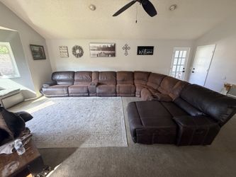 Leather sectional couch