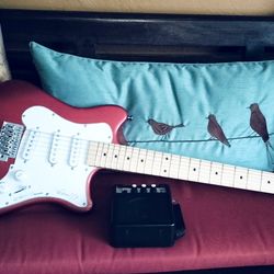 Brand New 3/4 Size Electric Guitar With Portable Amplifier 