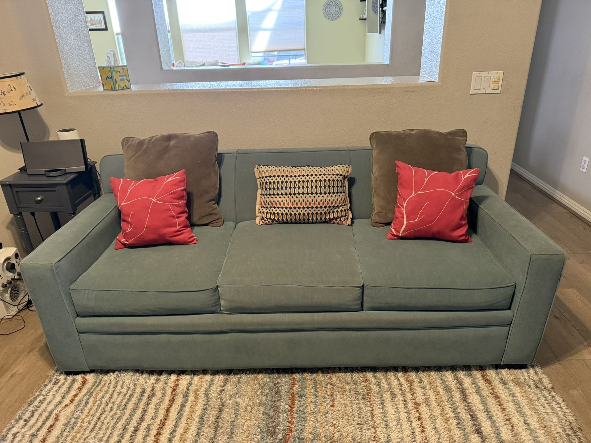 Blue/Green Sleeper Couch