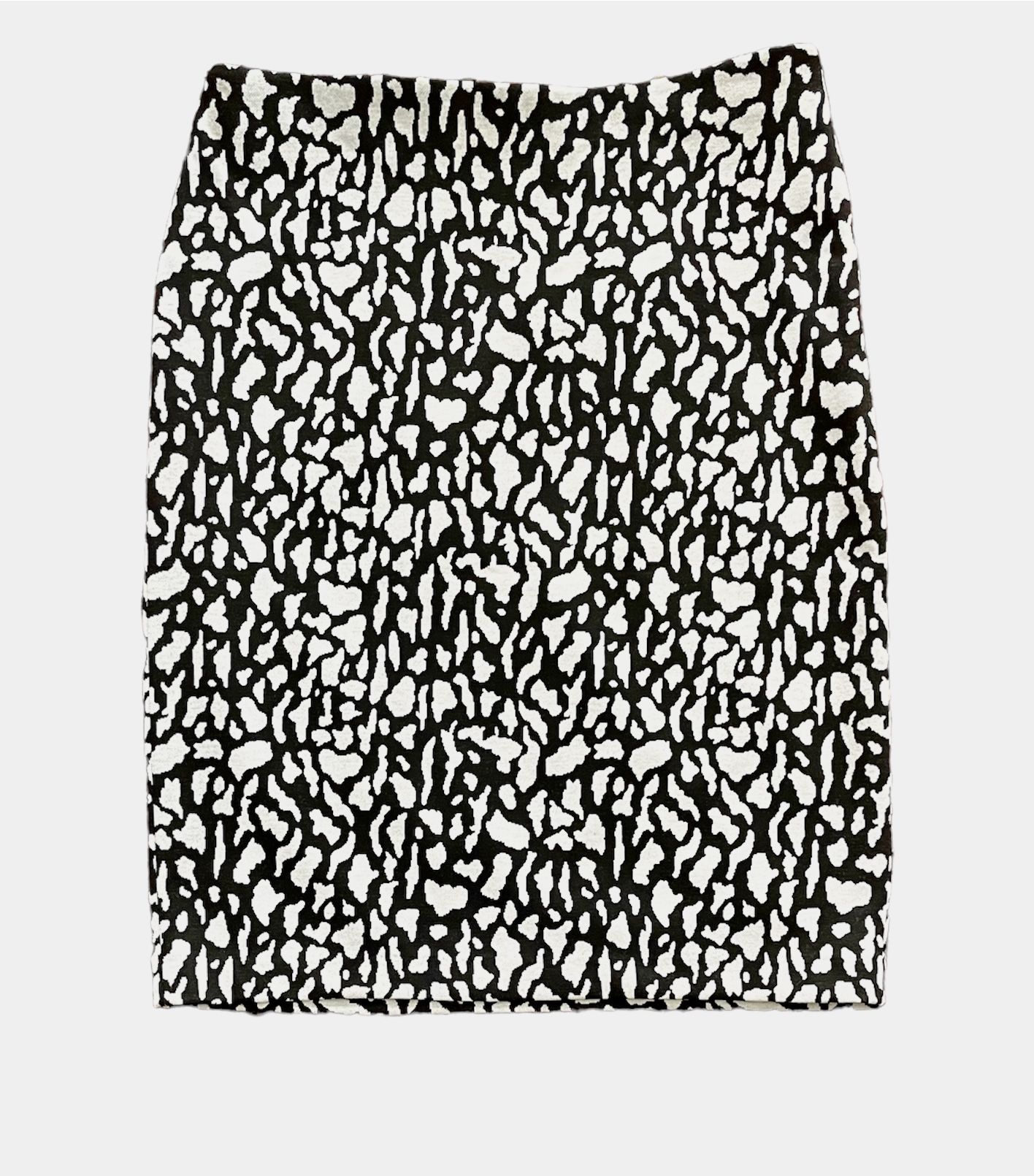 NWT Grace Elements Ladies Black and White Animal Print Stretch Straight Pencil Skirt – Size 6       