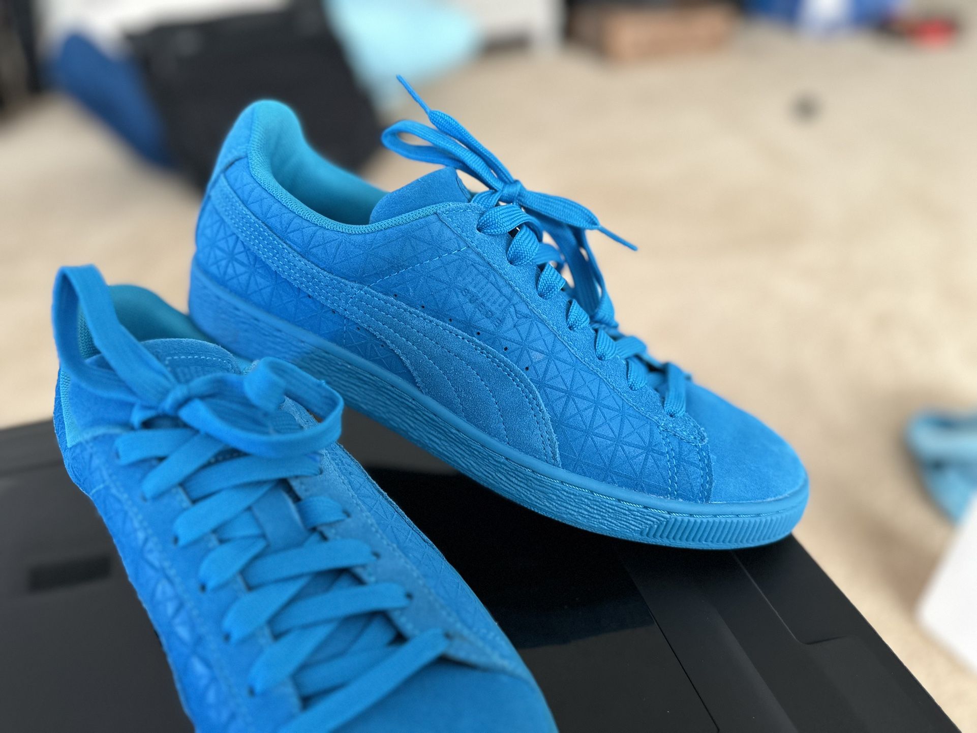 Puma Suede Emboss Iced Fluo Atomic Blue (Size 10)