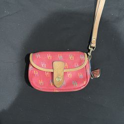 Dooney & Bourke Red Pink Logo Wristlet