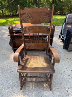 Antique solid wooden rocking chair