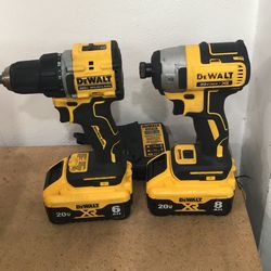 Dewalt 20v Tool Kit  Brushless Drill & Impact  Driver 2 Batteries 8ah & 6ah With Charger 💵  💳  💵  Cash and Card Accepted