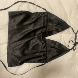 Black Silk Halter Top 