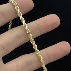 Gold Bracelet Rope 14K Solid New 