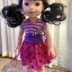 AMERICAN GIRL DOLL, Wellie Wishers Emerson 14.5" Doll 2016 Mattel 