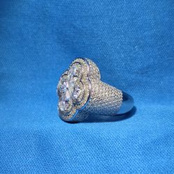 Moissanite 3.30 ctw Lucky Cover Cross Ring 