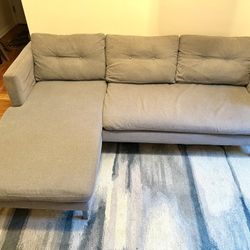 Attractive WEST ELM couch with chaise