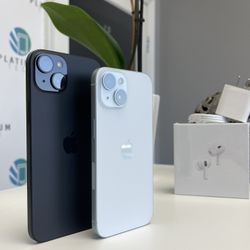 Iphone 15 y 15 plus, unlocked, 128 gb, Black and Blue, Good BH%, price start at $550