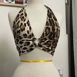 Cheetah print halter top