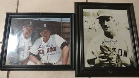 2 Johnny Pesky Signed Photos Framed