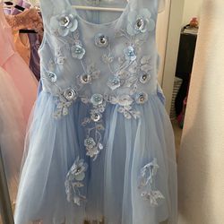 Brand New, Gorgeous Flower Dress, Color Blue, Size 3T 🌸
