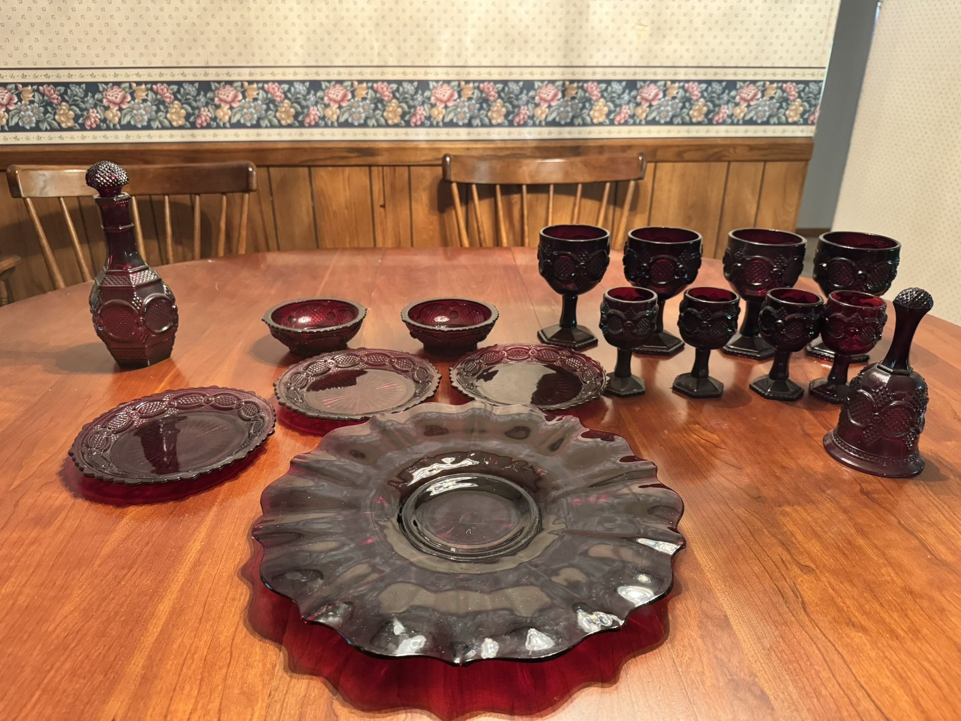 Avon gothic Red Glassware
