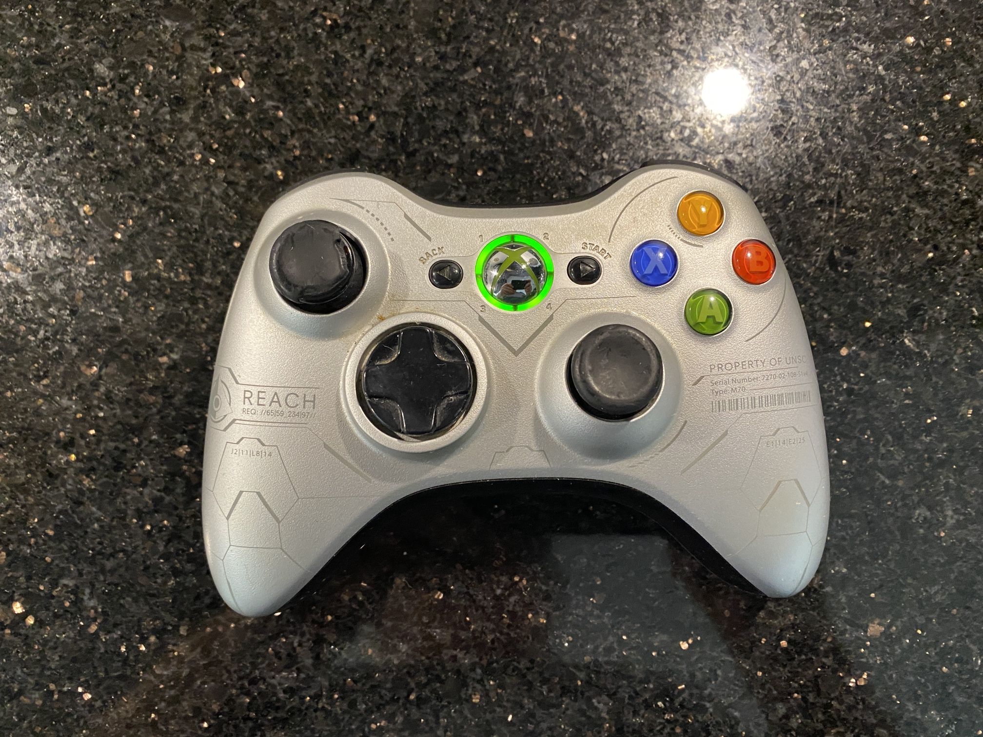 Rare Limited Halo Reach Wireless Controller for Microsoft Xbox 360