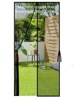 Black magnetic screen door brand new