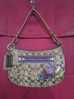 Coach Poppy Tartan Applique Groovy shoulder bag
